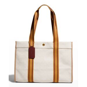 Coach Spin Tote 42 In Signature Jacquard, Natural Multi EUC